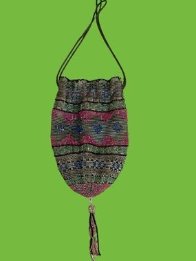 Antique Pompadour Flapper Beaded Purse Circa 1915 Roaring 20s